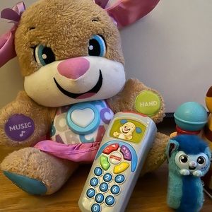 GUC Fisher Price Toddler Bundle: Laugh & Learn Plush + Remote Toy + More